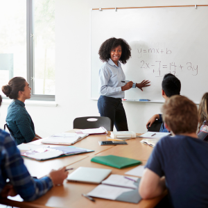 Teacher at whiteboard